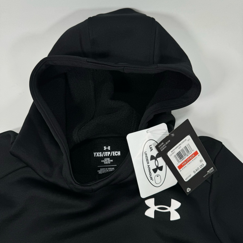 NWT New Under Armour UA Boys Armour Fleece Graphic Hoodie Youth XS YXS Swetshirt - Picture 3 of 4